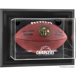 Los Angeles Chargers Black Framed Wall-Mountable Football Logo Display Case